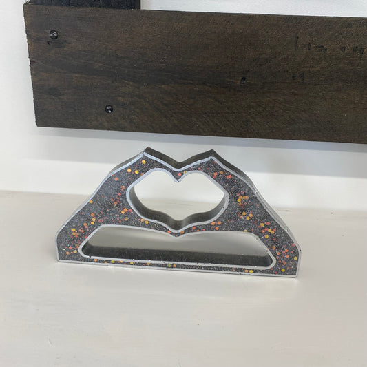 Handmade resin love gesture