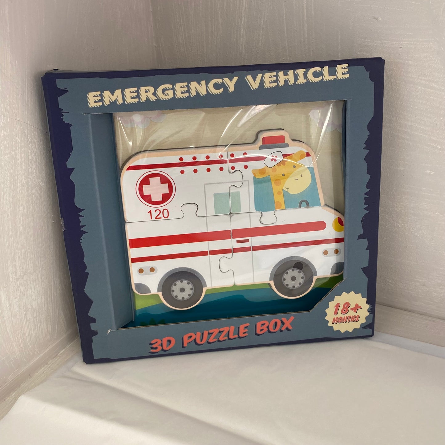 Emergency vehicle wooden puzzle