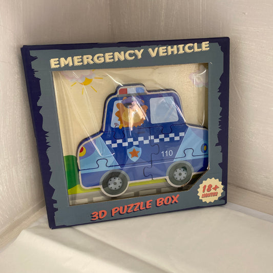Emergency vehicle wooden puzzle