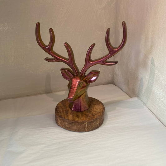 Handmade resin stag head