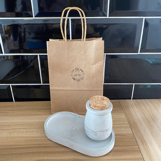 Trinket tray and pot (grey)