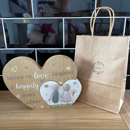 Pebble heart plaque