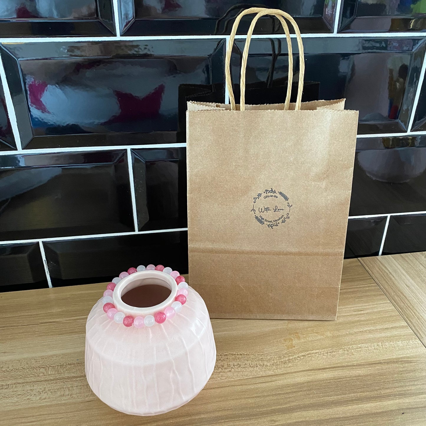 Glazed Pastel Beaded Vase (small)