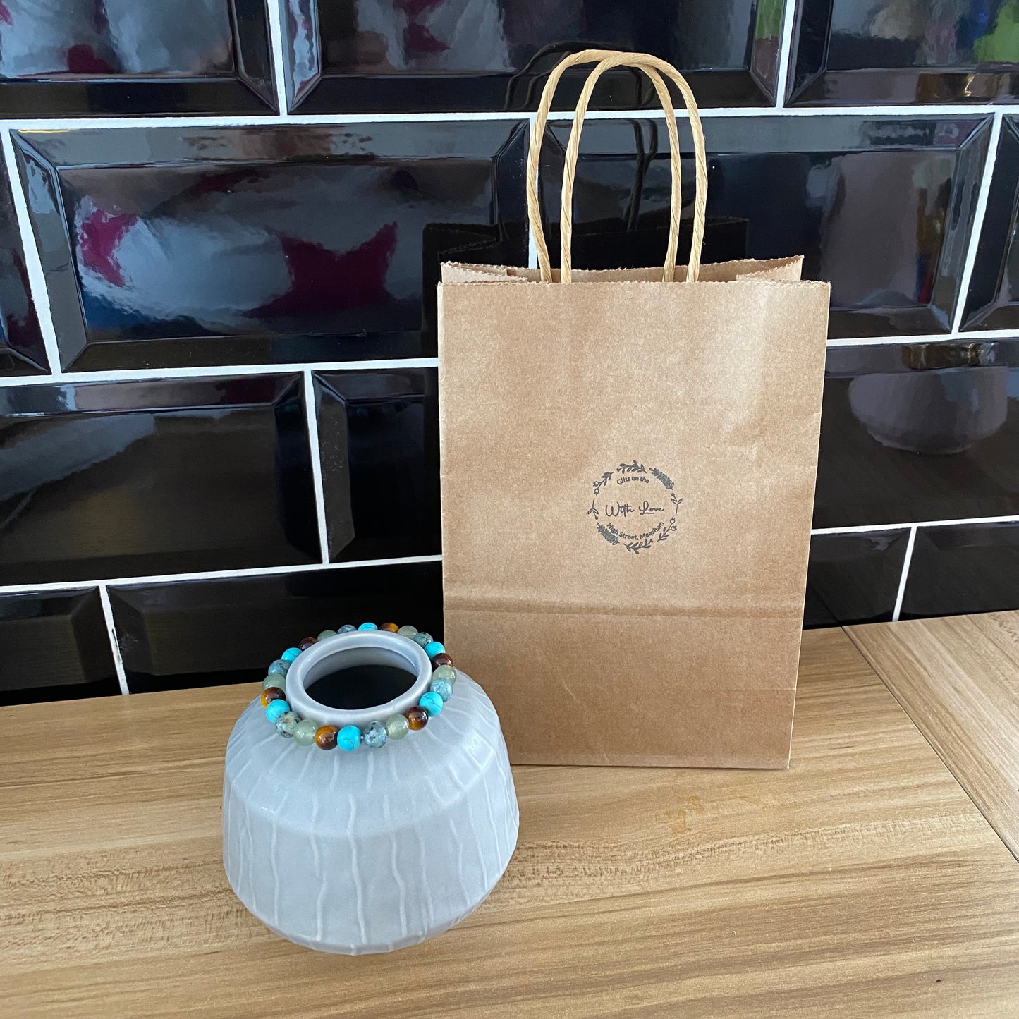 Glazed Pastel Beaded Vase (small)