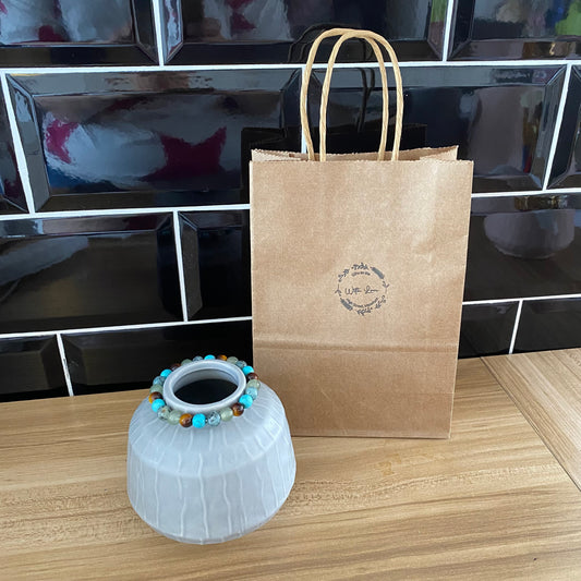 Glazed Pastel Beaded Vase (small)