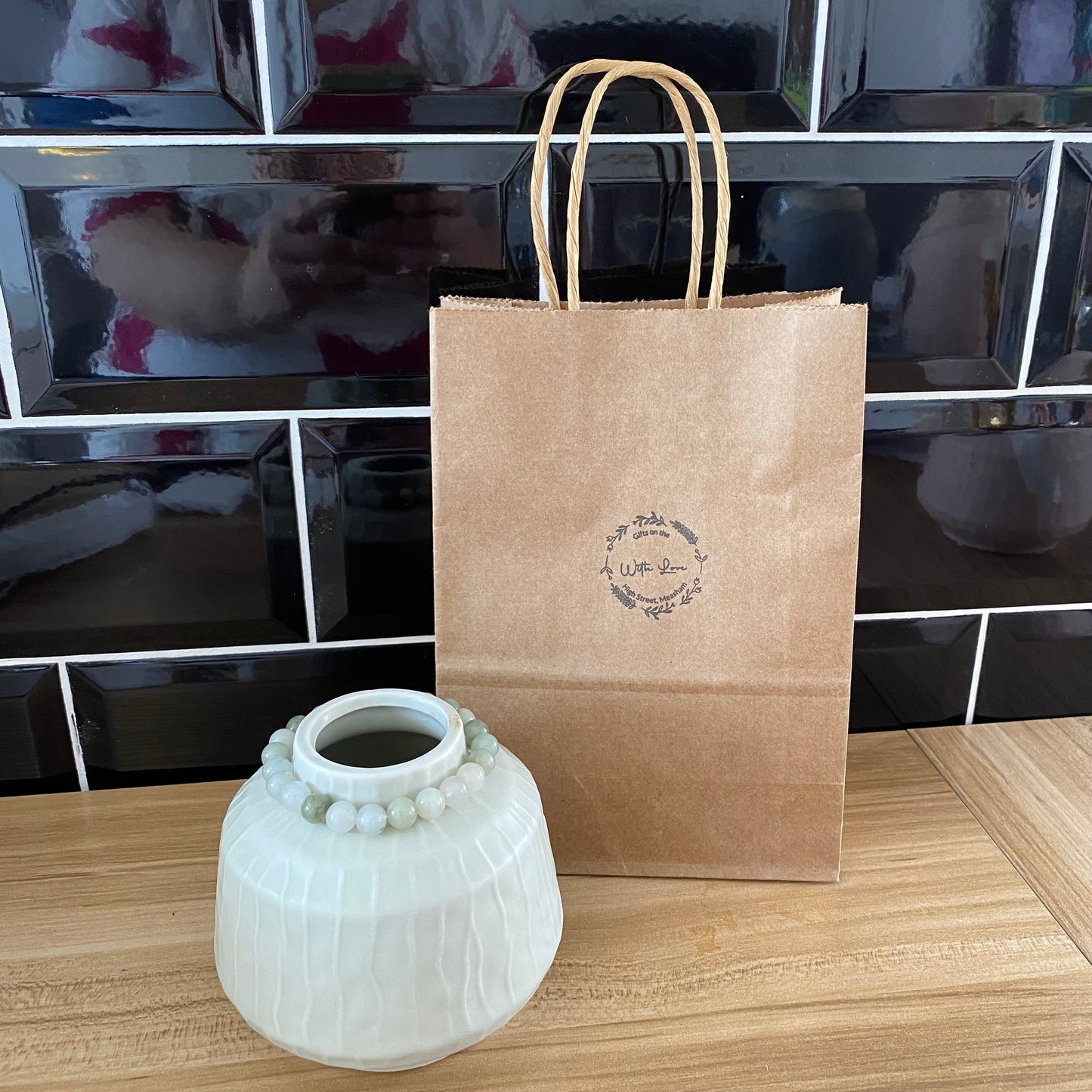 Glazed Pastel Beaded Vase (small)