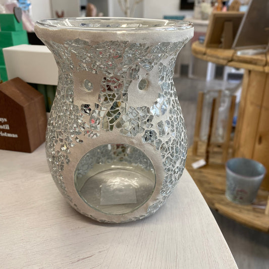 Silver crackle wax or oil burner