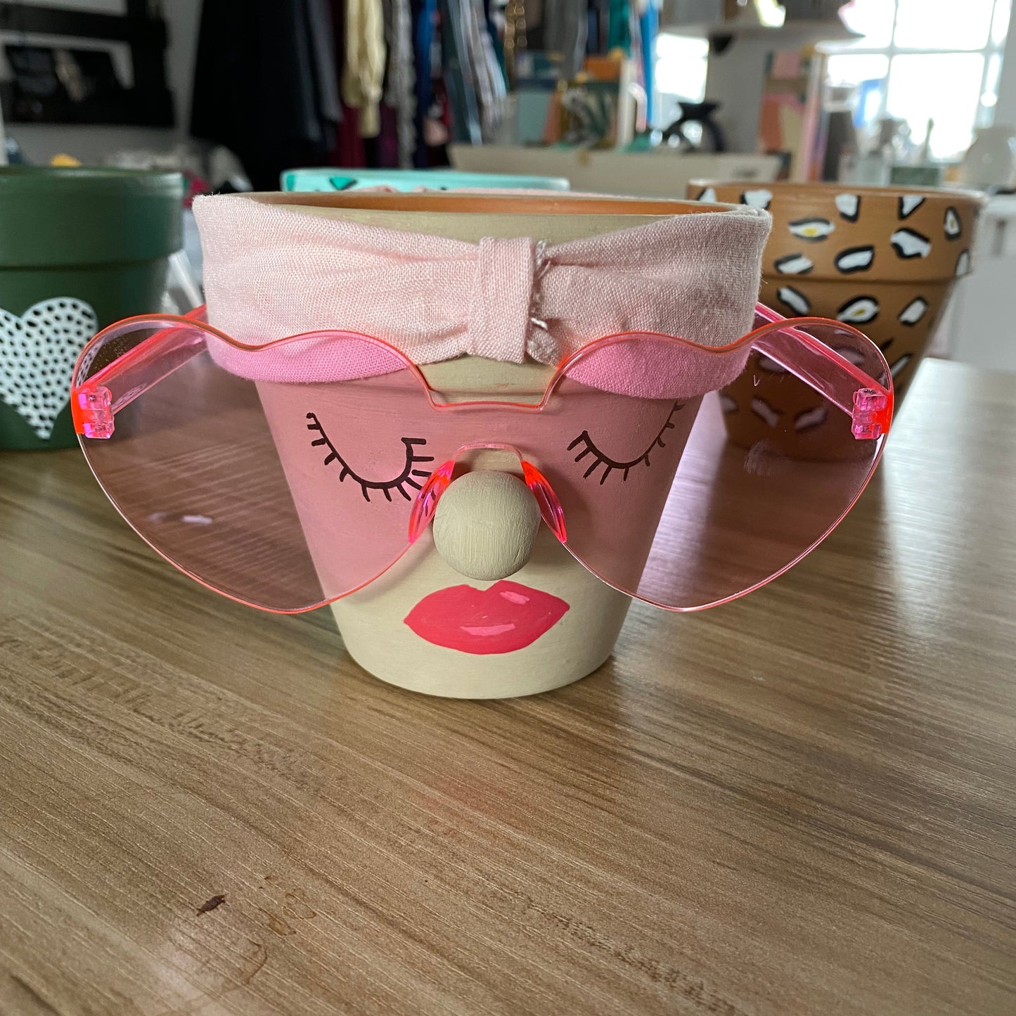 Hand painted terracotta pots