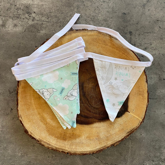 Nursery bunting (dumbo cream and green)