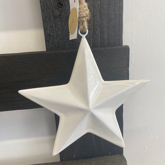 White hanging enamel star