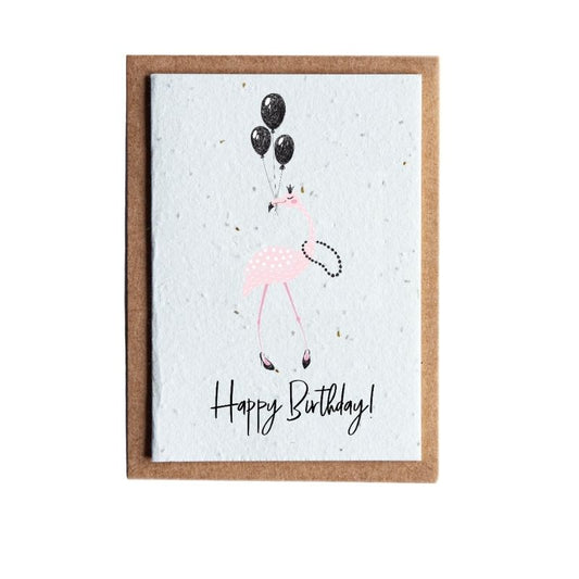 Flamingo plantable wildflower seed card