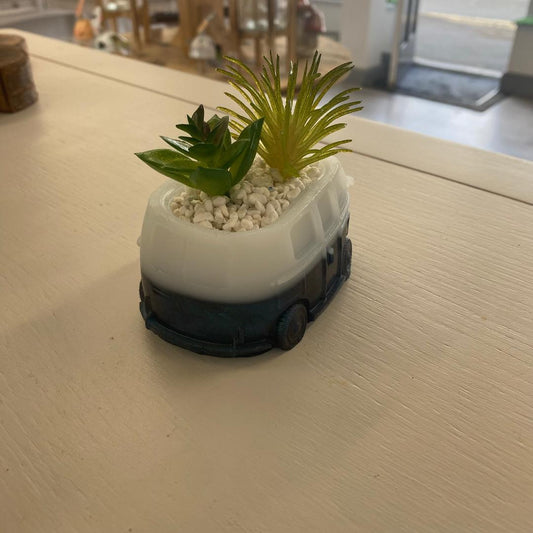 Handmade resin campervan succulent