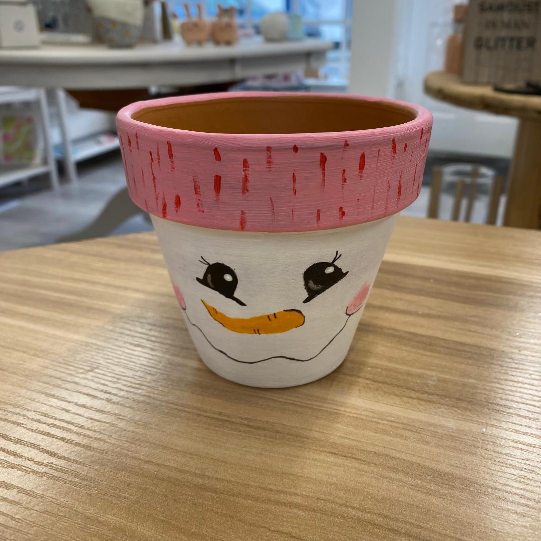 Hand painted Christmas pots