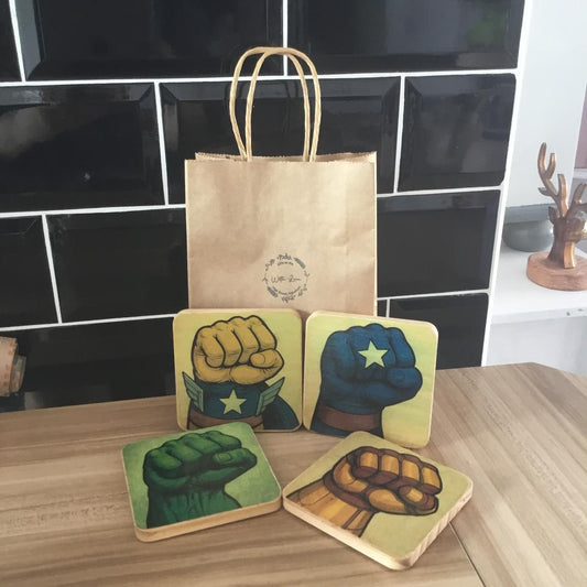 Handmade themed coasters