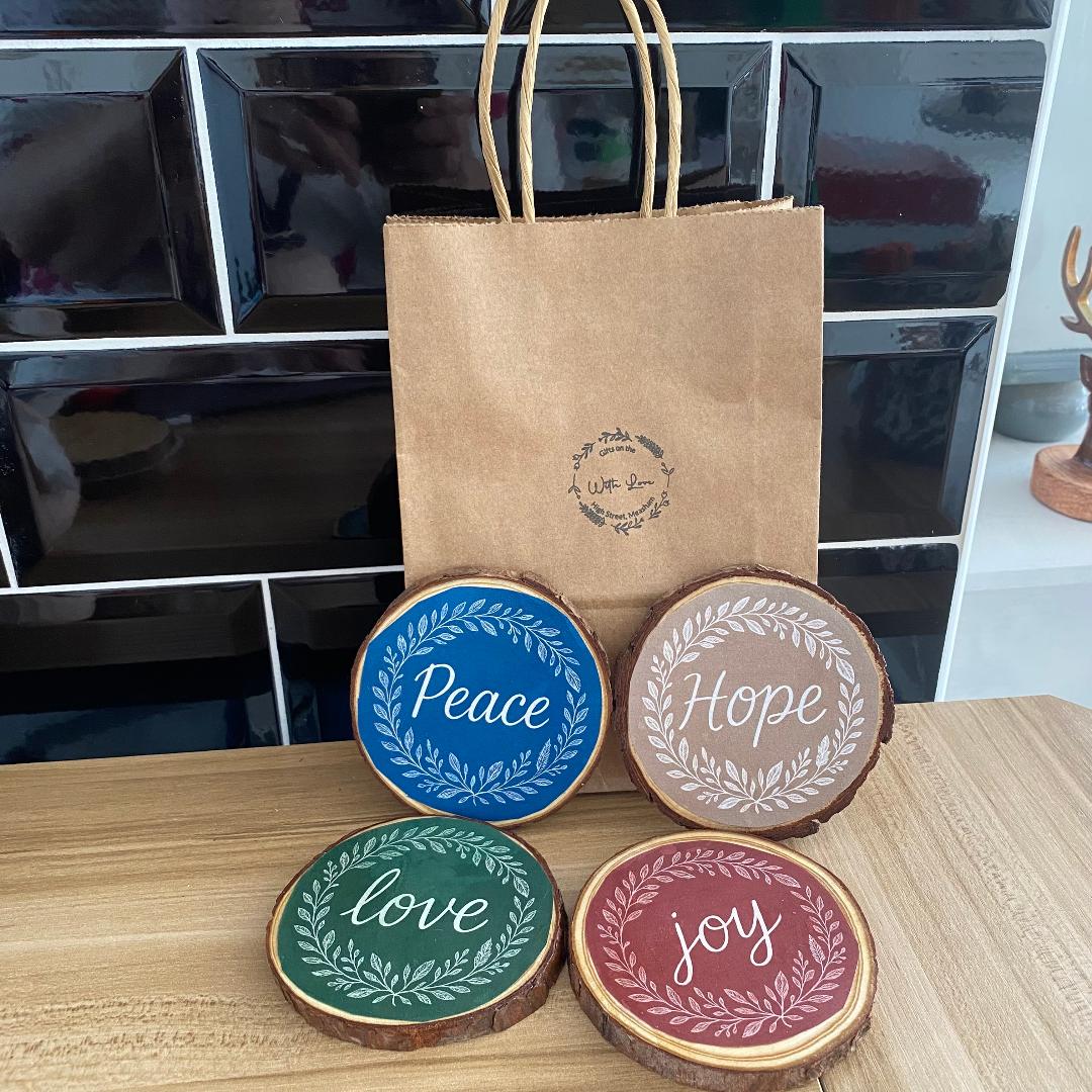 Handmade rustic coasters