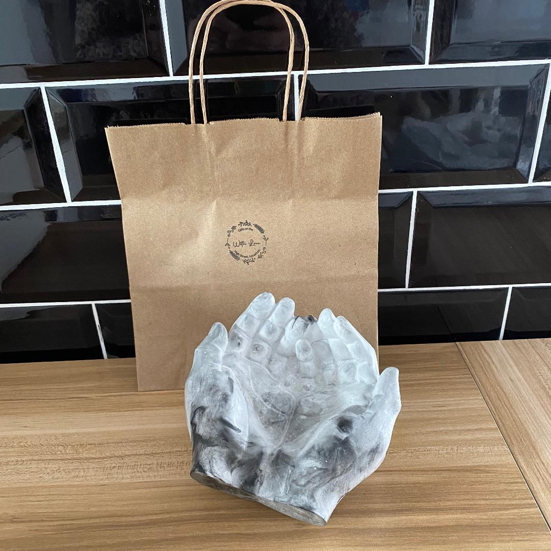 Resin hands bowl