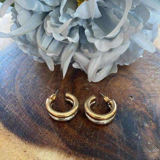 Two tone hoop earrings