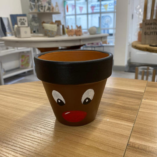 Hand painted Christmas pots