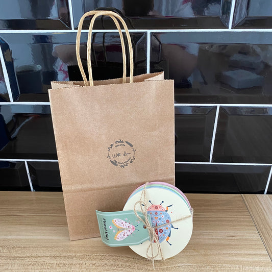Floral bug set of 4 coasters