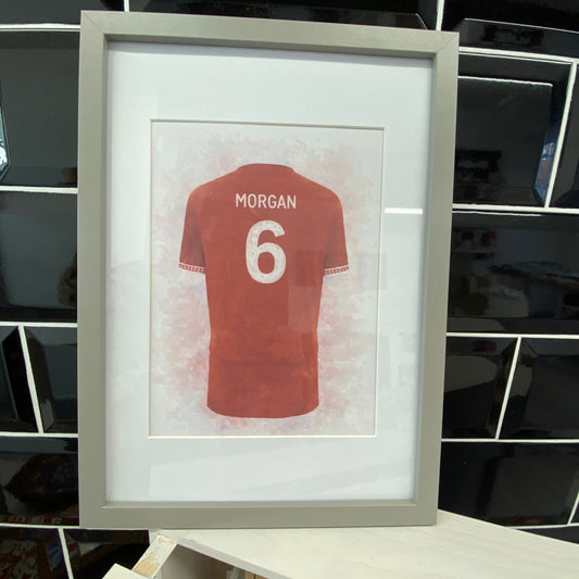 Framed A4 home nations rugby jersey (can be personalised)