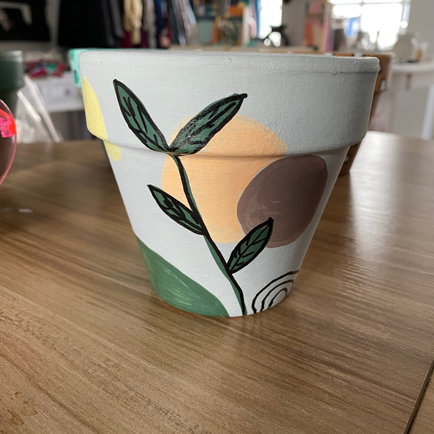 Hand painted terracotta pots