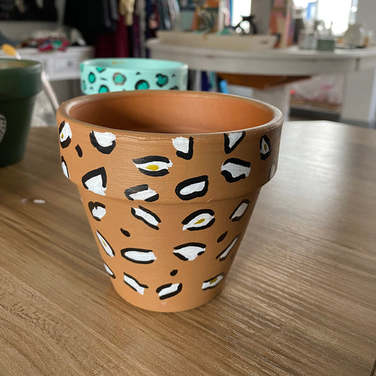 Hand painted terracotta pots