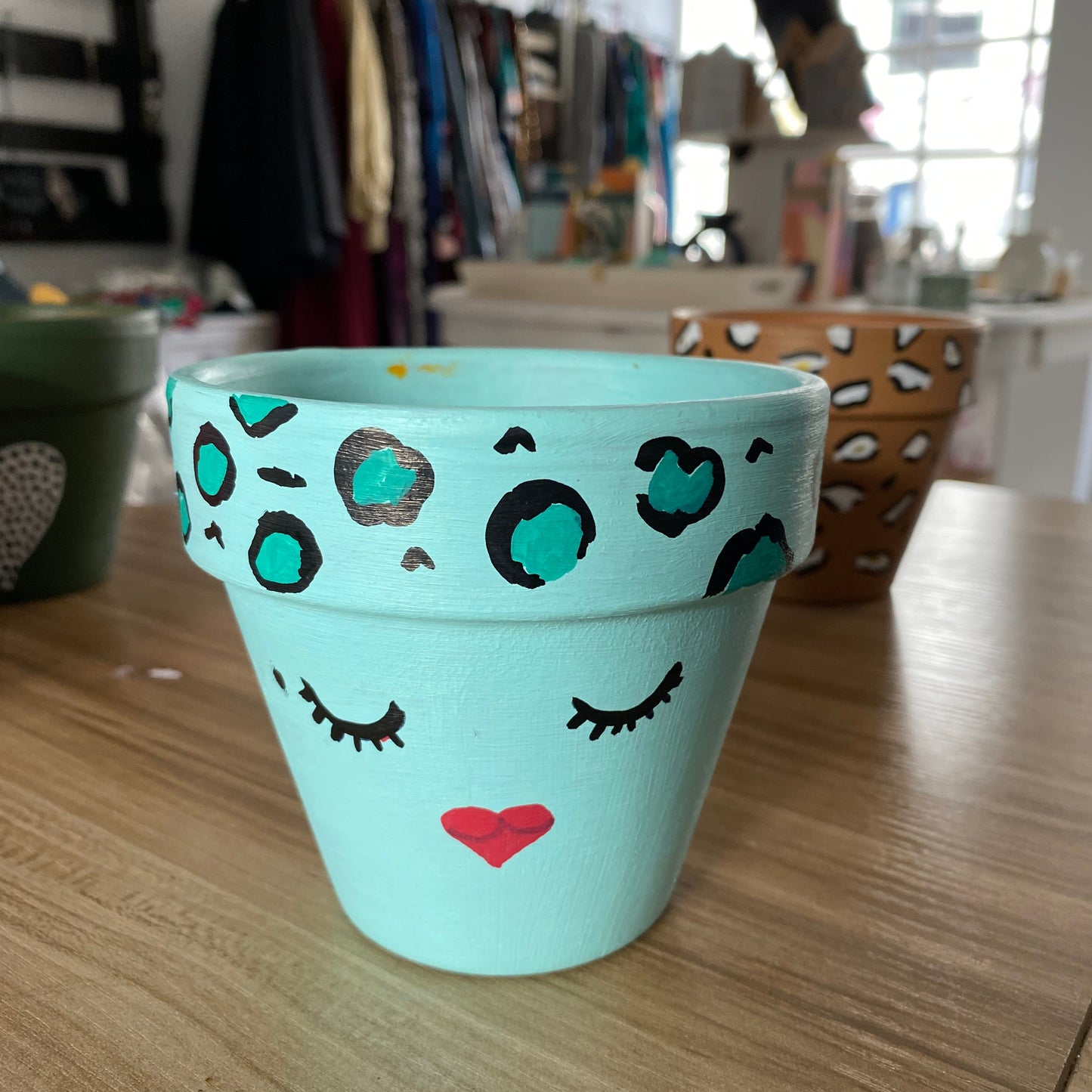 Hand painted terracotta pots