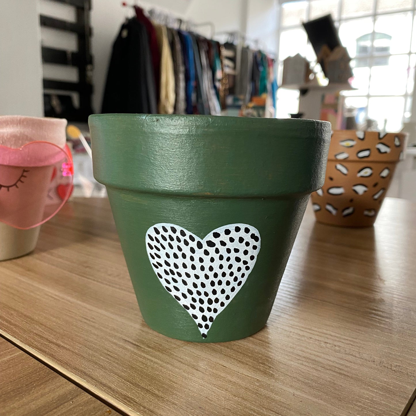 Hand painted terracotta pots