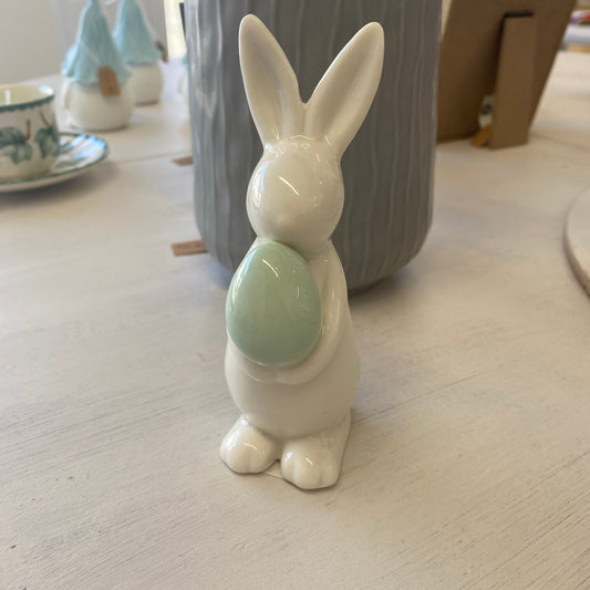 White rabbit with blue eggs