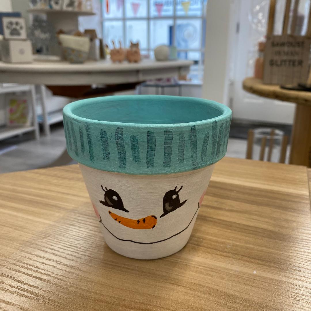 Hand painted Christmas pots