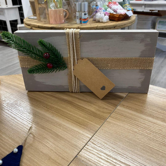 Wooden rustic Christmas present