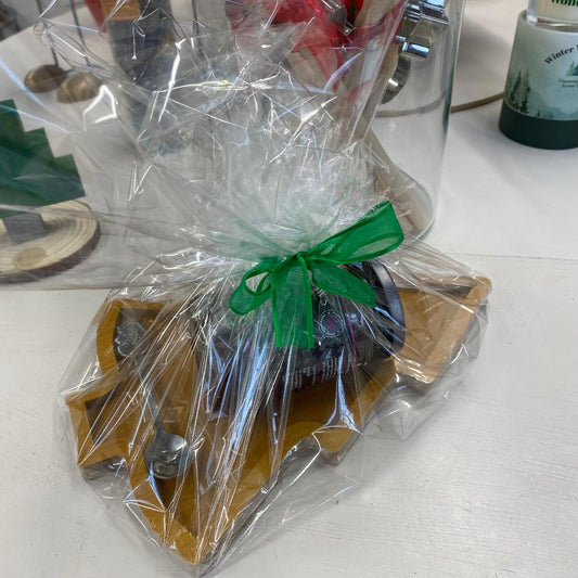 Bamboo Christmas tree serving board chutney gift set