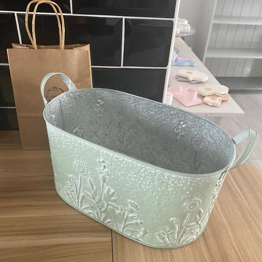 Oval planter with Floral Design