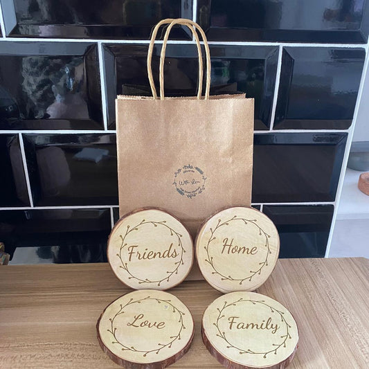 Handmade rustic coasters